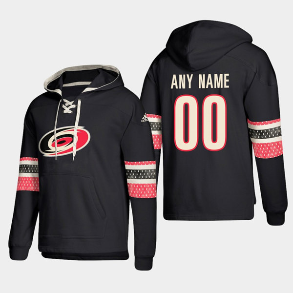 Men's Carolina Hurricanes Active Player Custom Black Ageless Must-Have Lace-Up Pullover Hoodie